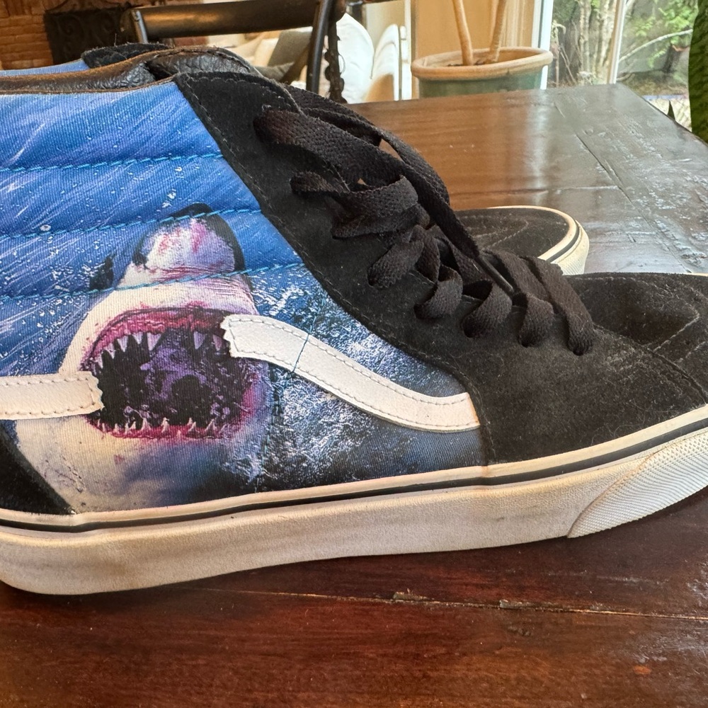 Vans Black and Blue Shark Week High-Tops
